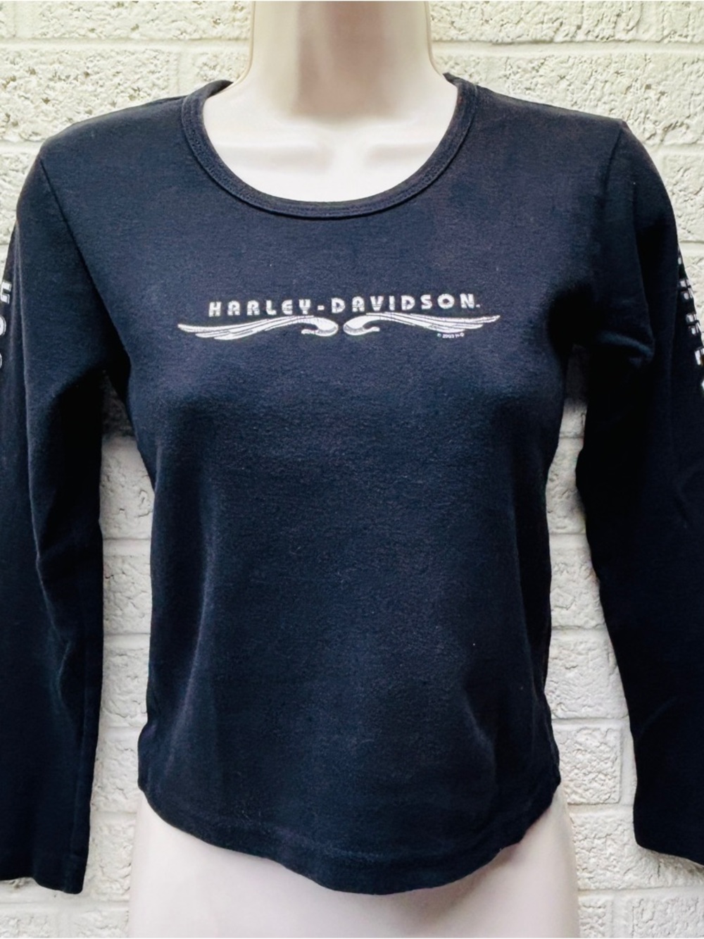 VTG‼ Y2K Harley Davidson Sz M Black Long Sleeve Cotton Shirt El Cajon Ca • VG‼